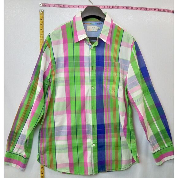 Alexander Julian Pink and Green Long Sleeves size XL Men's Button Front Shirt - Picture 1 of 3